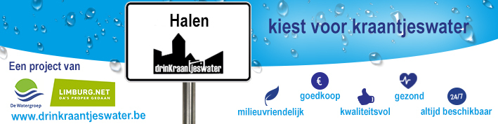 Banner Halen drinkt kraantjeswater