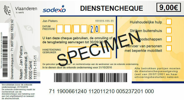 Specimen dienstencheque