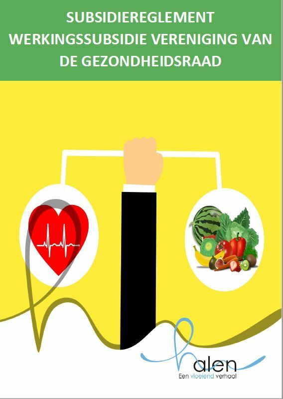 Cover subsidiereglement werkingssubsidie gezondheid