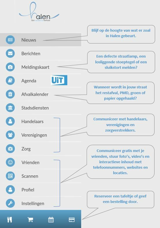 Menu-pagina stad app